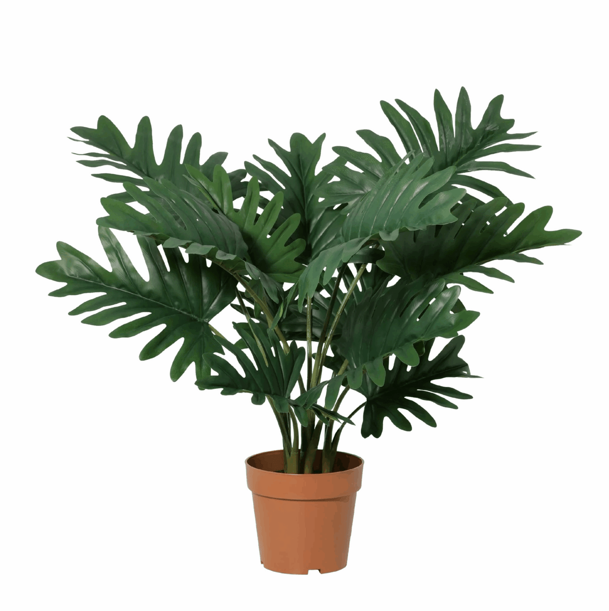 Philodendron Selloum Kunstpflanze 70cm – Große Blätter Deko Pflanze – Pflegefreie Zimmerpflanze für Wohnzimmer Büro & Regal