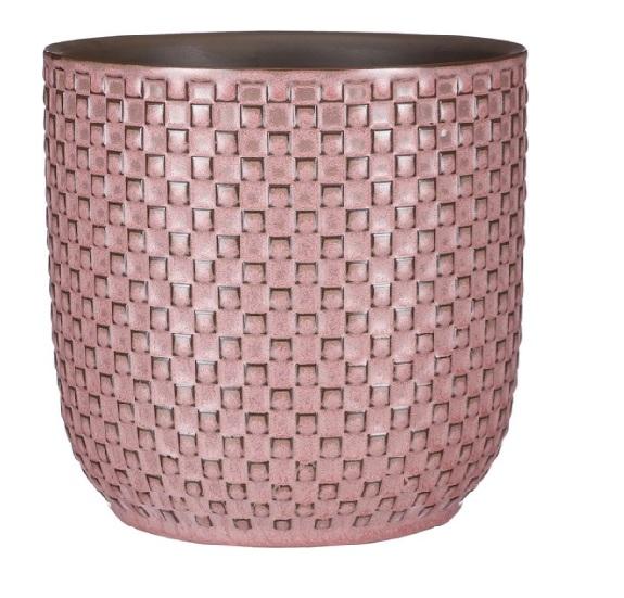 Mini Blumentopf Relief Rosa – D7cm – Keramikoptik Pflanztopf mit zarter Struktur – Ideal für Sukkulenten Kakteen & kleine Zimmerpflanzen