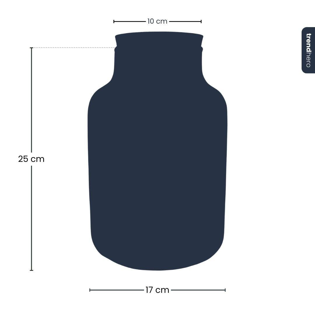 Terrarium Flasche – Geschlossene Glasflasche mit Korken & LED – Beleuchtung – Höhe 24,5cm Ø17cm – Dekoratives Pflanzenterrarium aus Recyclingglas